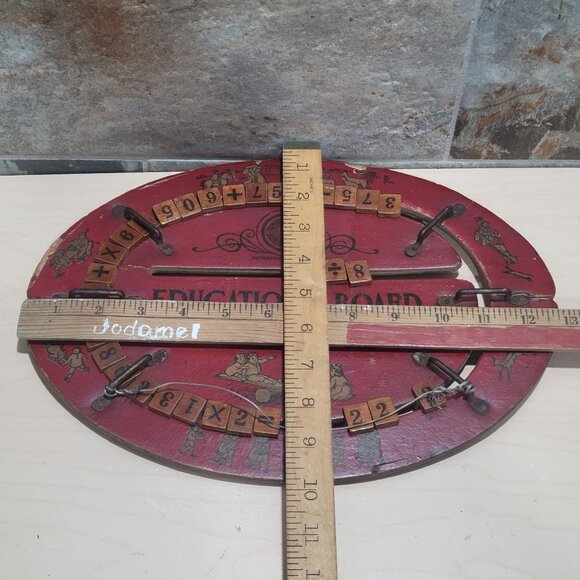 Vintage Cress Educational Board Reversible Red Oval Educational Toy - Picture 7 of 12